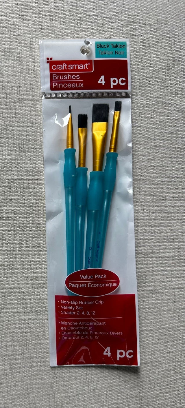 Black Taklon Paint Brushes by Craft Smart - Set of 4,