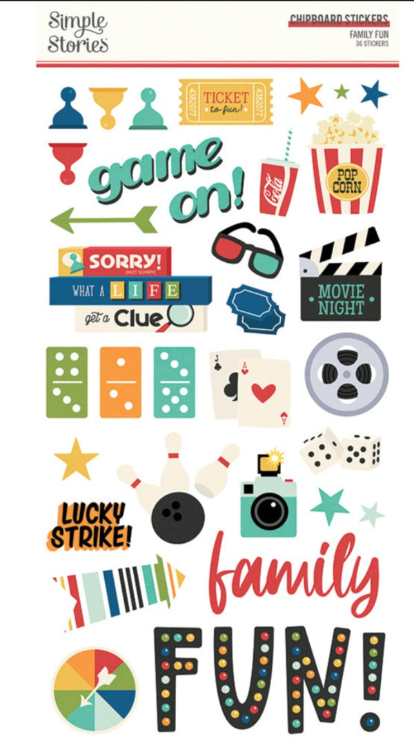 Family Fun Chipboard Stickers from Simple Stories