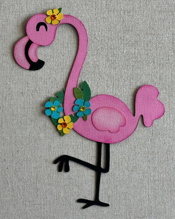 Flamingo with Flowers Die Cut