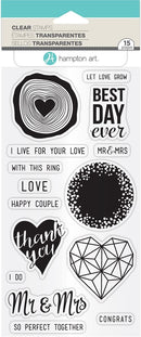 Janet Dunn Clear Stamp Set by Hampton Art - Best Day Ever, 15 pieces