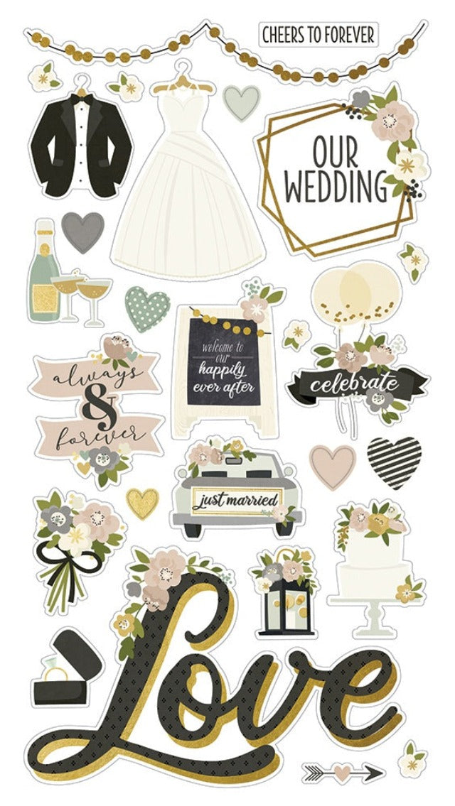 Happily Ever After Chipboard Stickers from Simple Stories