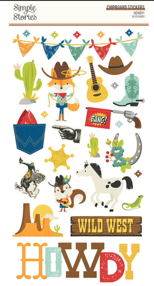 Howdy! Chipboard Stickers from Simple Stories