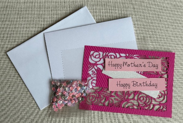 "Happy Birthday or Happy Mother's Day" Greeting Shaker Card Kit