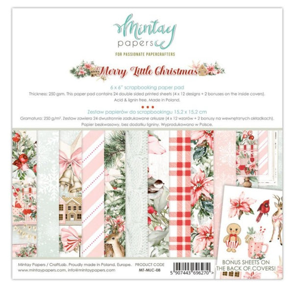 Merry Little Christmas - 6x6 Paper Pad from Mintay