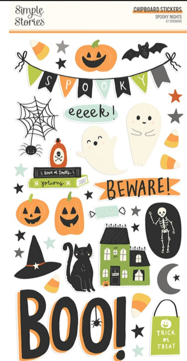 Spooky Nights - Chipboard Stickers from Simple Stories
