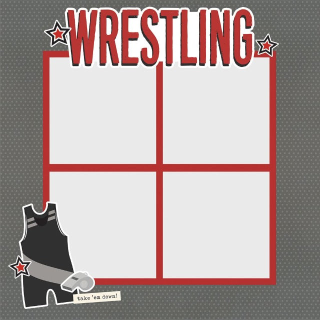 Wrestling Page Pieces from Simple Stories