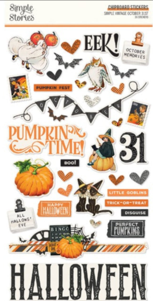Simple Vintage October 31 Chipboard Stickers by Simple Stories