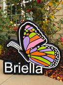 Custom Birchwood Personalized Decor - Wood Sign - Girls Bedroom or Playroom Sign - Butterfly