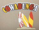 Cowabunga Title with Sand and Surfboards Die Cuts