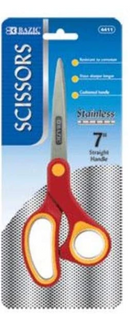 BAZIC 7" Soft Grip Stainless Steel Scissor