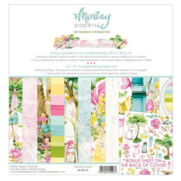 Better Times 12 x 12 Scrapbooking Paper Set by Mintay