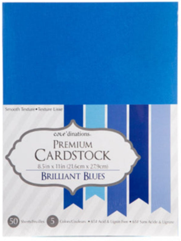 Brilliant Blues - Smooth - Darice Cardstock - 8 1/2 x 11