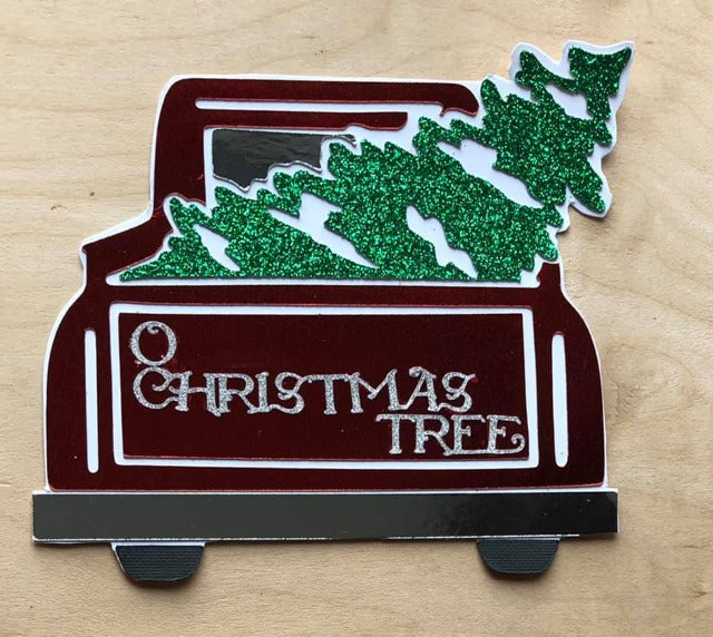 Truck Carrying a Christmas Tree Die Cut