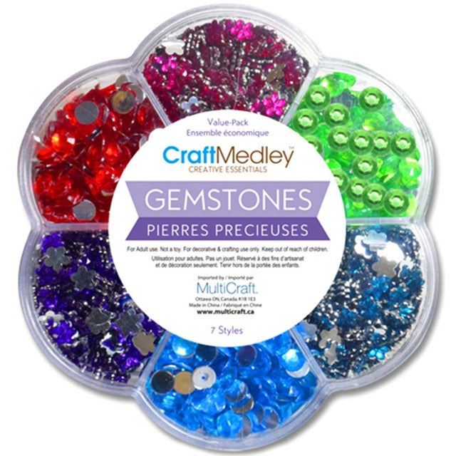 Gemstone Medley in Plastic Case Assorted Shapes from MultiCraft