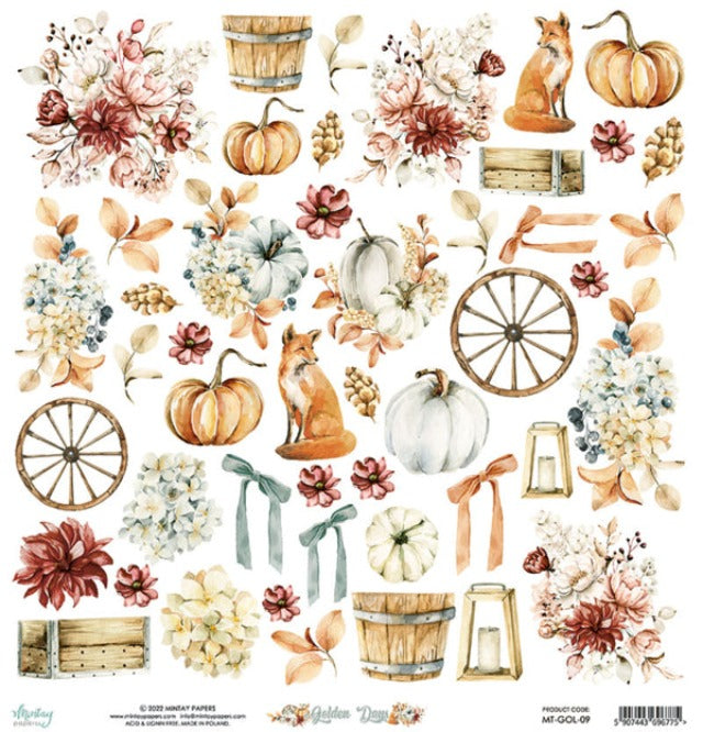 Golden Days 12 x 12 Scrapbooking Paper Set by Mintay