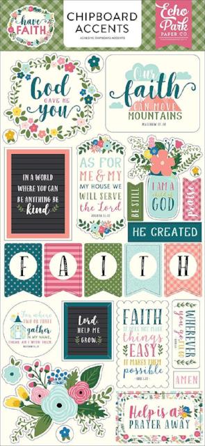 Have Faith Chipboard Accents by Echo Park