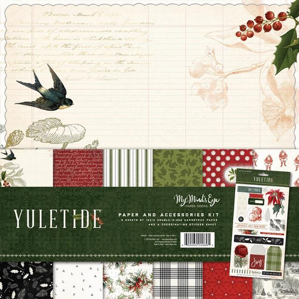 My Minds Eye - Christmas - Yuletide Collection - 12 x 12 Collection Pack with Glitter Accents