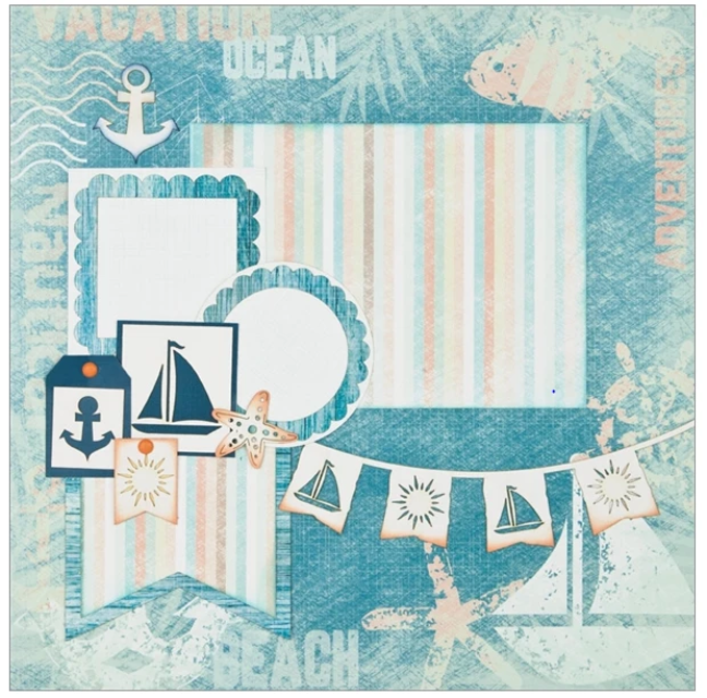 Ocean Vacation  - (2) 12" x 12" Page Layouts by Quick Quotes