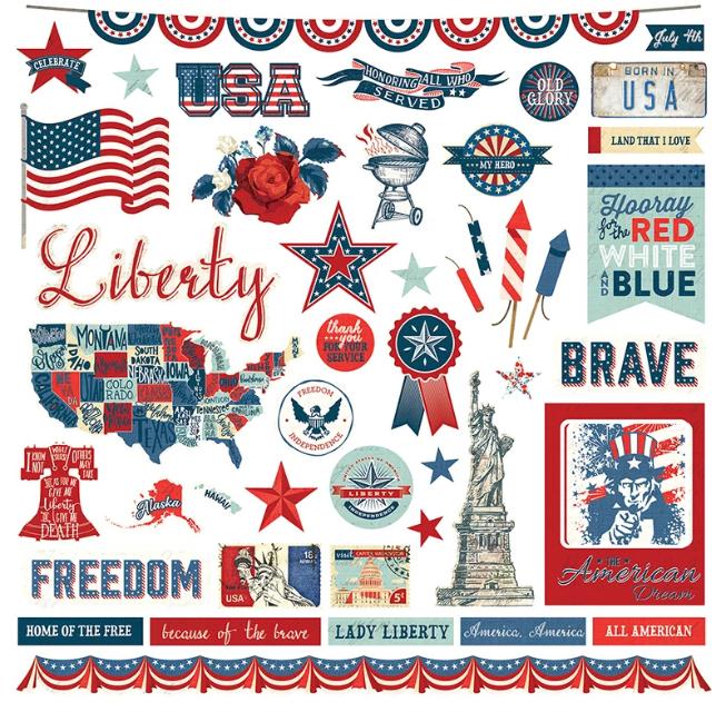 Red, White & Blue Paper Pack by Photo Play