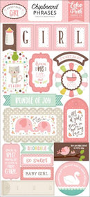 Sweet Baby Girl Chipboard Phrases by Echo Park