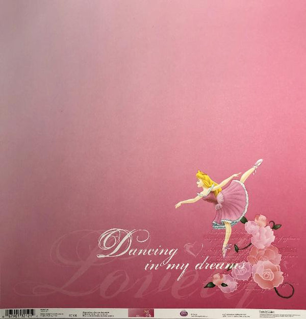 SandyLion: 12x12 Disney: Sleeping Beauty Dancing Scrapbook Paper - Single Sided