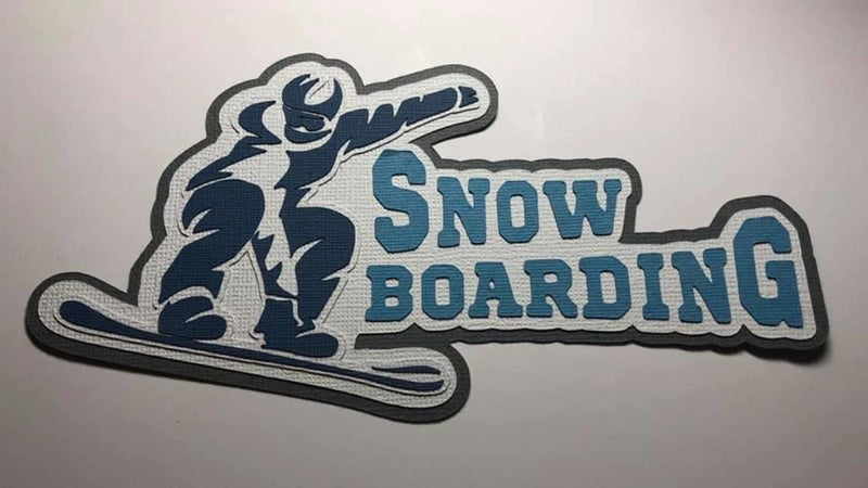 Snow Boarding Title Die Cut