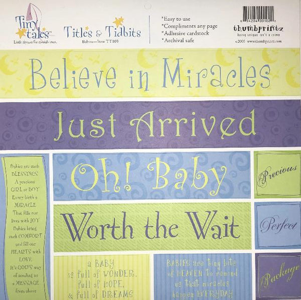 Tiny Tales - Babies Title & Tidbits Adhesive Cardstock Stickers