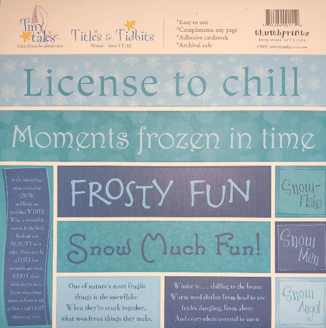 Tiny Tales - Winter Title & Tidbits Adhesive Cardstock Stickers