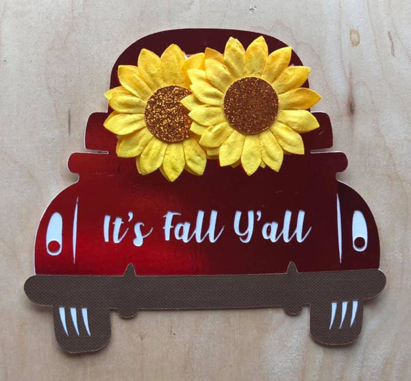Truck with Sunflowers - Die Cut
